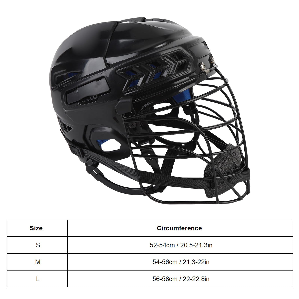 Jiawu Hockey Helmet Combo with Cage, Ventilation & Adjustable Chin Straps, EVA Foam Padding, Reduces Impact and Protects Helmets, Fits for Youth, Adult, High School and College