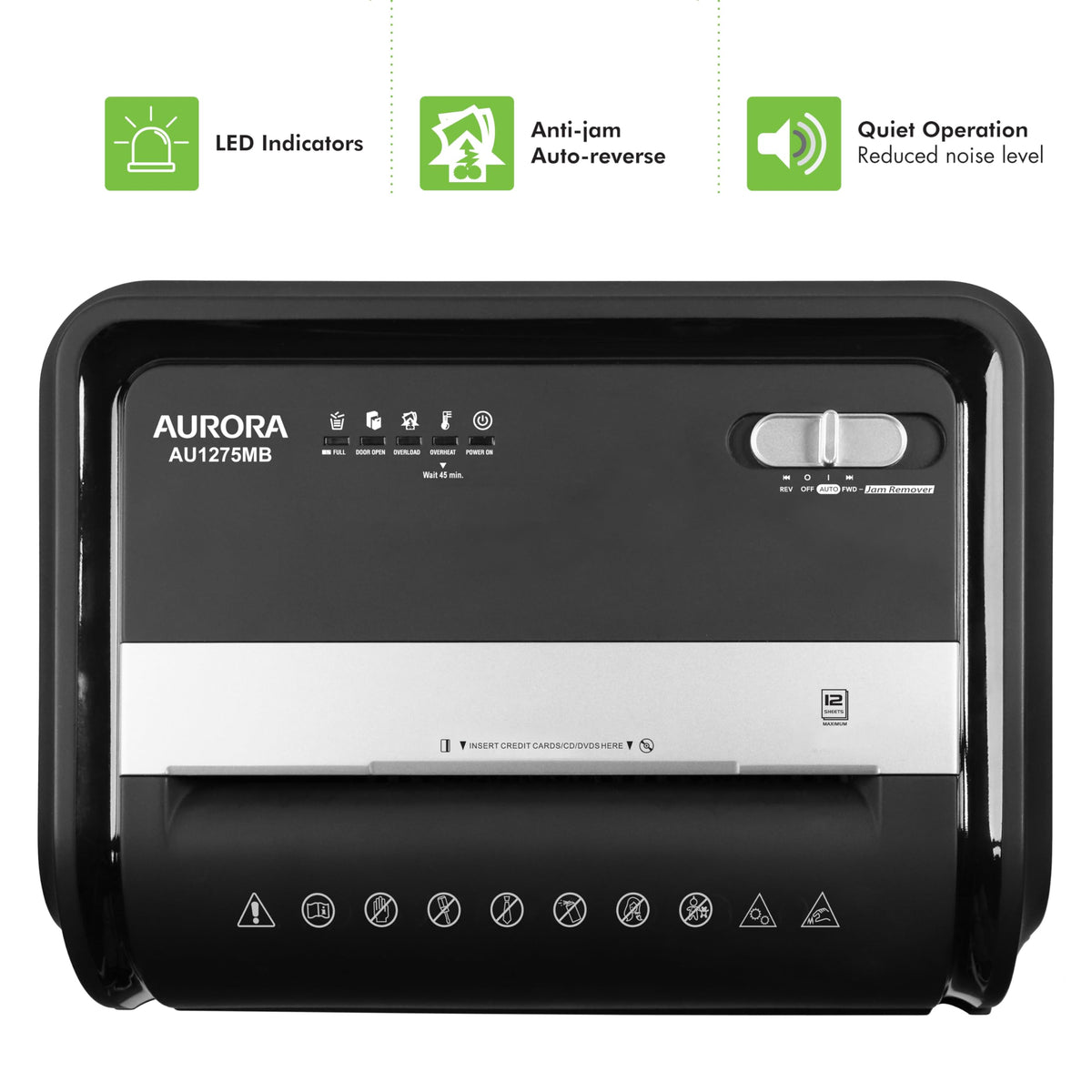 Aurora AU830MA High-Security 8-Sheet Micro-Cut Paper and Credit Card Shredder/ 20 Minutes/Security Level P-5