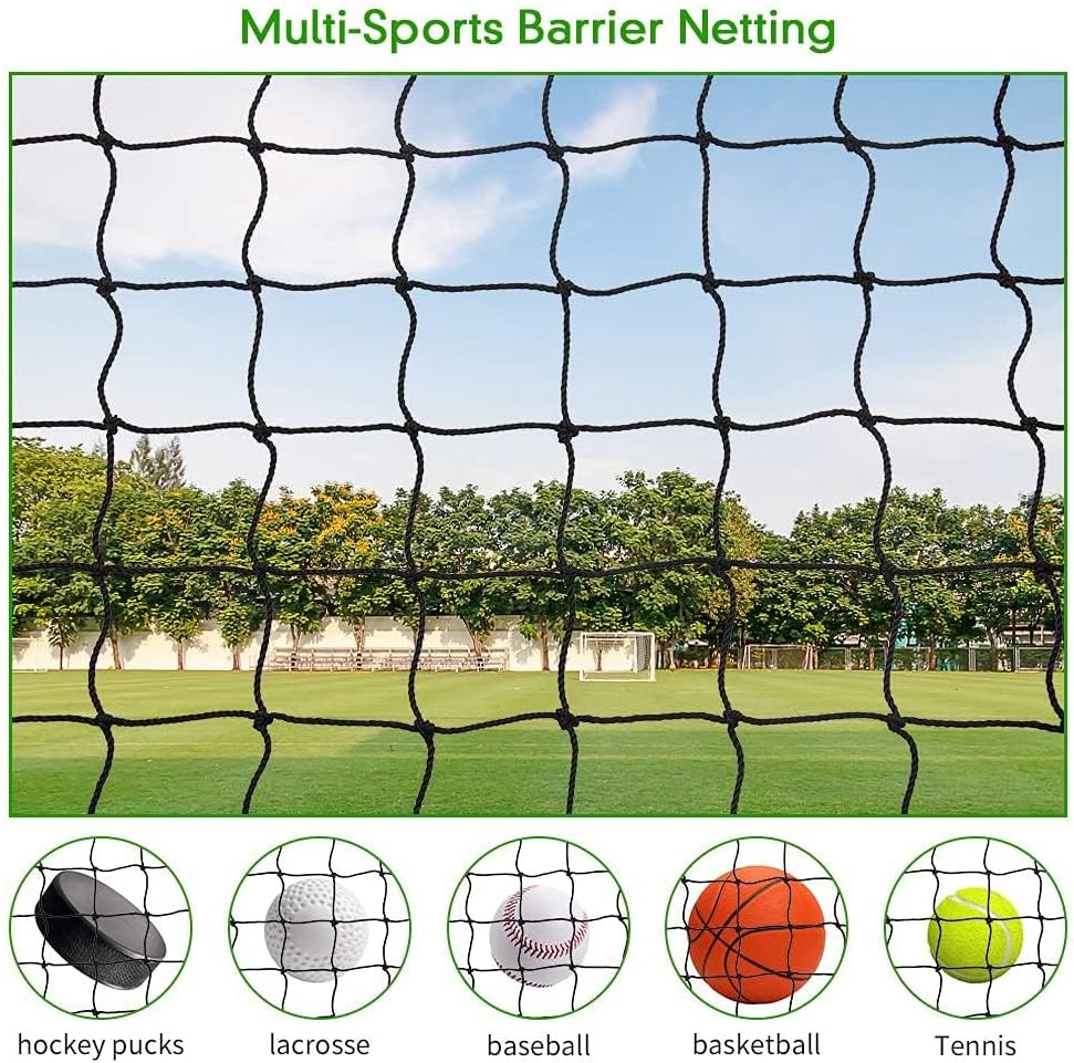 Baseball Softball Backstop Nets, Heavy Duty Sports Netting Barrier #18 Baseball Netting 10'x10'/10'x20'/15'x15'â¦