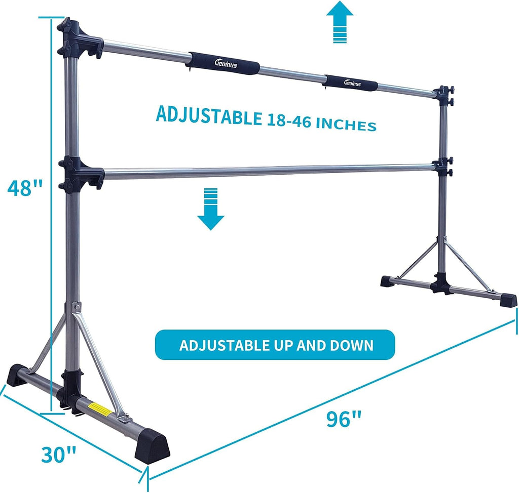 8FT Adjustable Ballet Barre for Studio, Double Bar for Stretching Dance