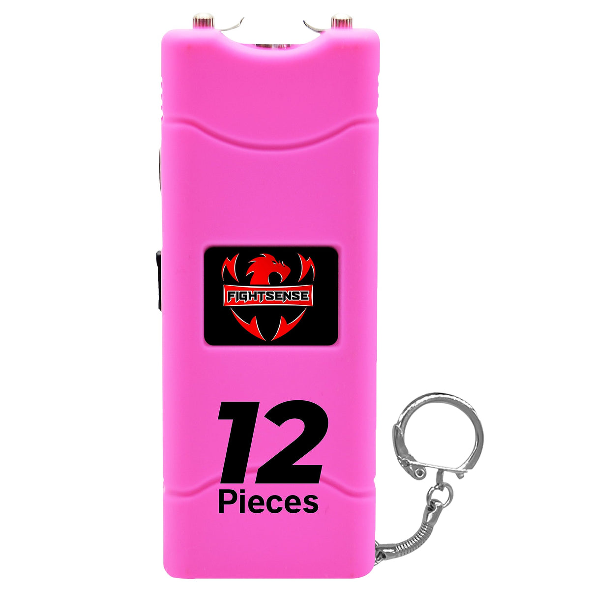 FIGHTSENSE (12 pcs) Wholesale Bulk Stun Gun Flashlight for Men and Women self Defense Device, Rechargeable Stun Gun, Nylon Holsters