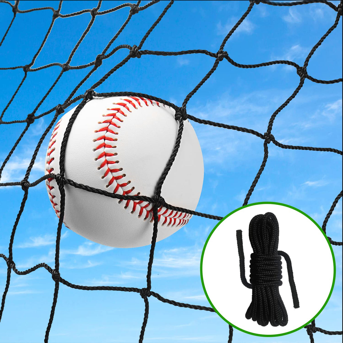Baseball Softball Backstop Nets, Heavy Duty Sports Netting Barrier #18 Baseball Netting 10'x10'/10'x20'/15'x15'â¦