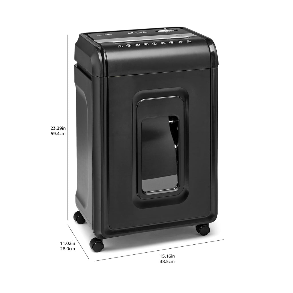 Amazon Basics 150-Sheet Autofeed Micro-Cut Paper and Credit Card Shredder, High Security Level P-4 with 8.5-Gallon Bin, 60-Minute Continuous Run Time, Black