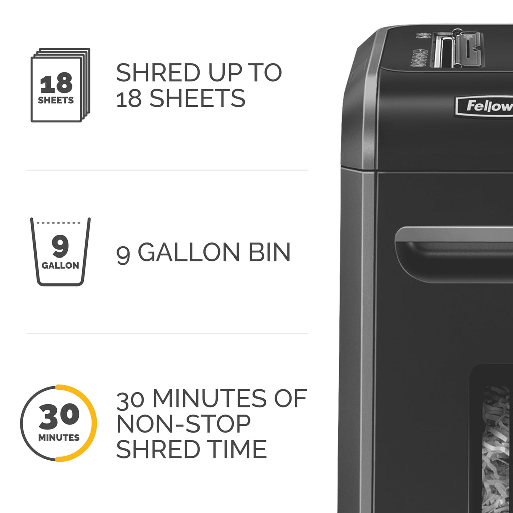 Fellowes âPowershred 79Ci 16-Sheet 100% Jam-Proof Heavy Duty Crosscut Paper Shredder Machine for Office and Home, Black/Dark Silver 3227919