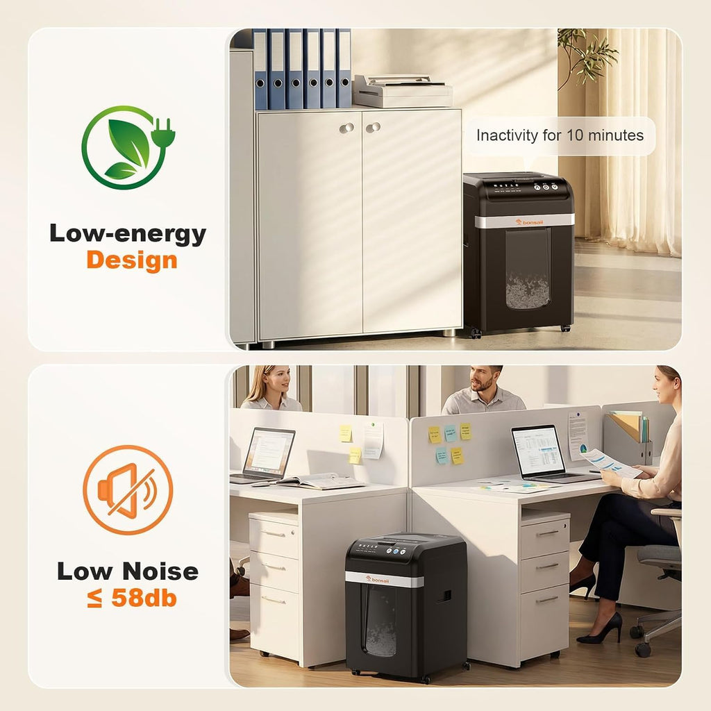 Bonsaii 200-Sheet Auto Feed Micro Cut Heavy Duty Paper Shredder for Office