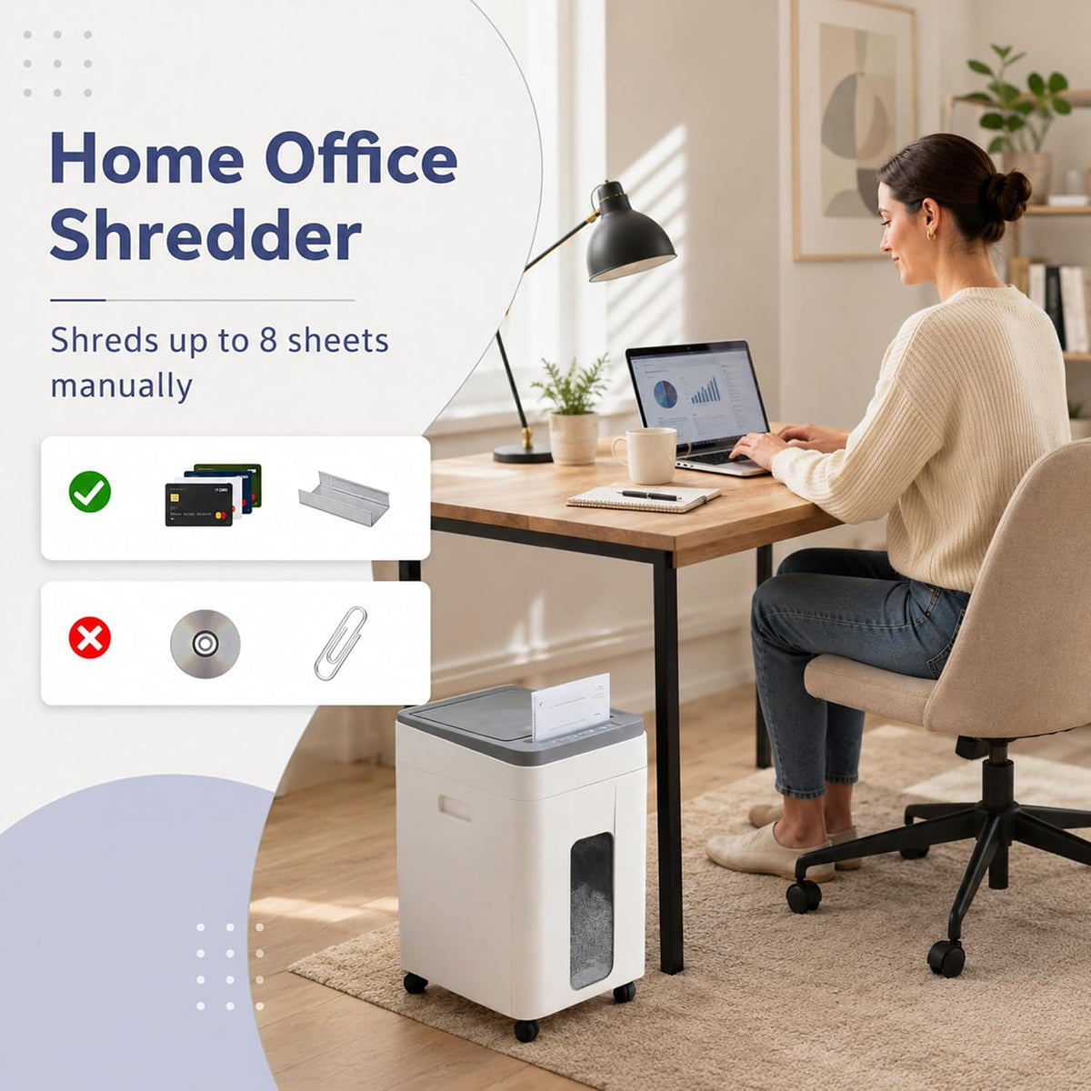Heavy Duty Paper Shredder 400-Sheet Auto Feed P5 Micro Cut