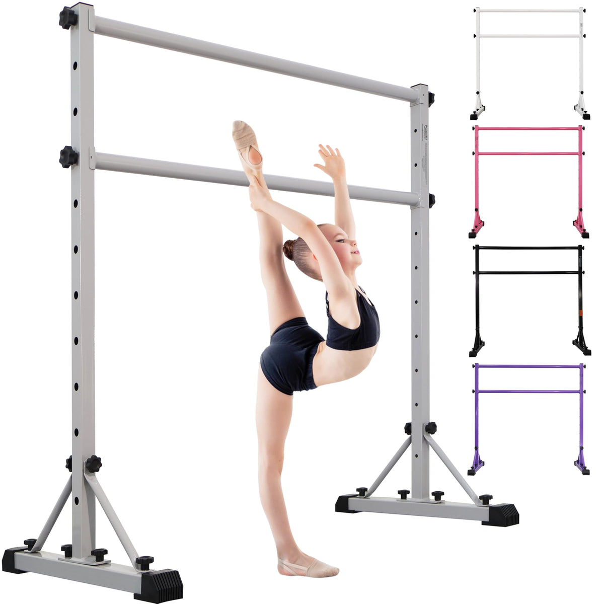 FC FUNCHEER Adjustable Ballet Barre,Portable Dance bar,Fitness Equipment for Dance & Balance Excercise,Super Sturdy for Balance Workout,Weight Limit 250 LBS