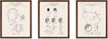 Poster Master 3-Piece Fencing Blueprint Poster - Fencing Garment Patent Print - Fencing Mask Design - Target Art - Sports Design - Technical Drawing Print - Gym or Office Decor - 8x10 Brown Framed