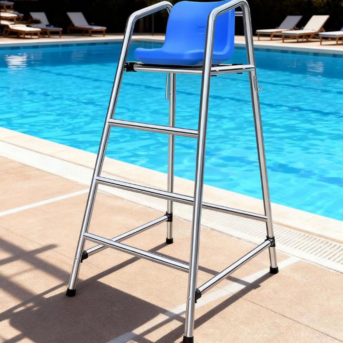 Lifeguard Chair Lifeguarding Sports Refereeing Stable Base with Narrowing Corners Armless Comfortable Seat Outdoor Use Life Guard Chair,Detachable Extra Tall Chair for Lifeguards/Referees 1.