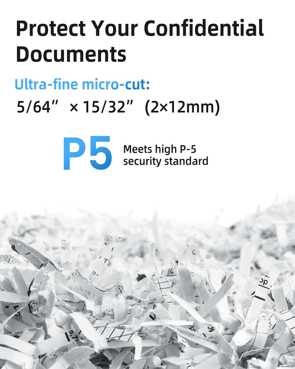 Locksworth 110-Sheet Micro Cut Shredder for Home Office, 6.9 Gallons Bin P-4 High Security Paper Shredder for Credit Card, Staple, Clip, Heavy Duty Commercial Shredders with Casters