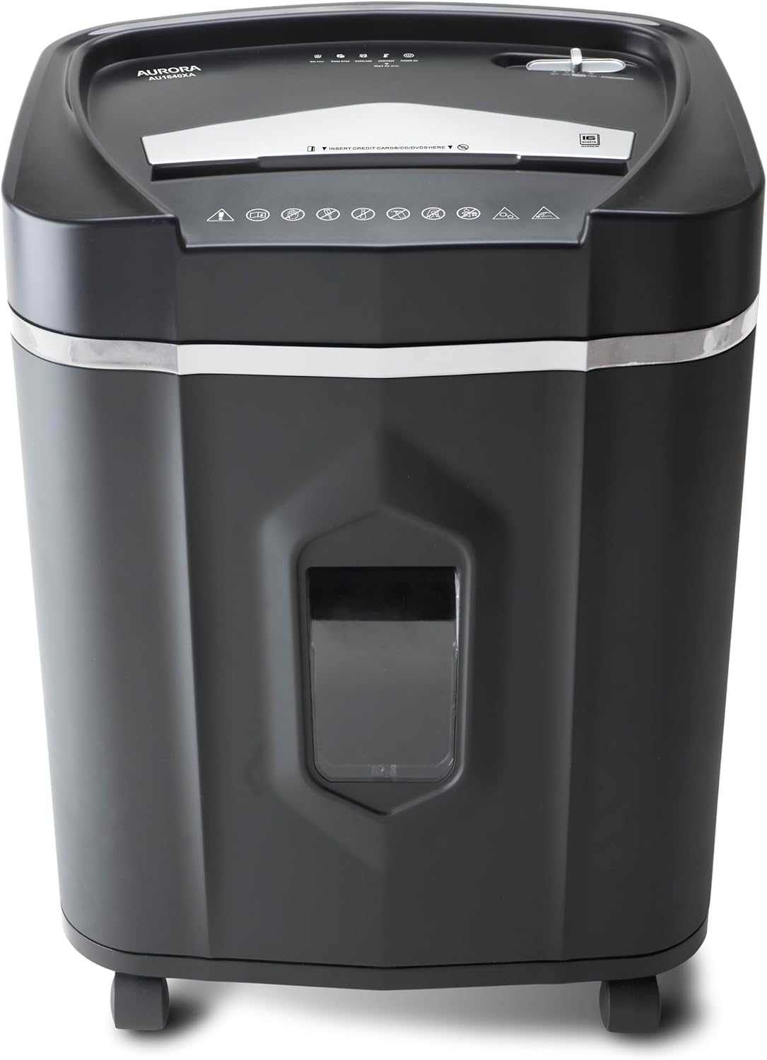 Aurora AU1640XA Anti-Jam 16 Sheet Crosscut Paper/CD and Credit Card/ 5 Gal Pullout Basket Shredder, 30 Minutes Continuous Run Time