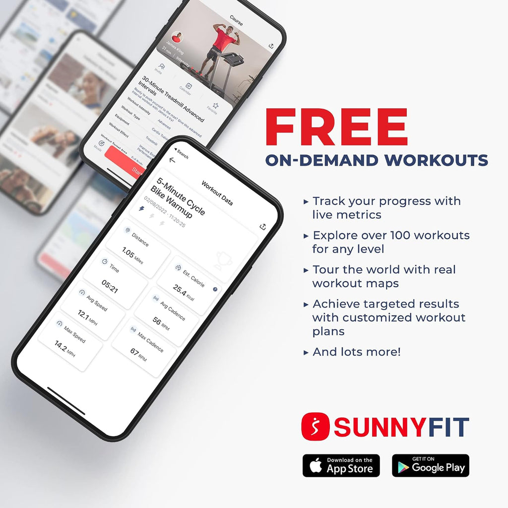 Sunny Health & Fitness Smart Recumbent Bike for Indoor Low Impact Cardio