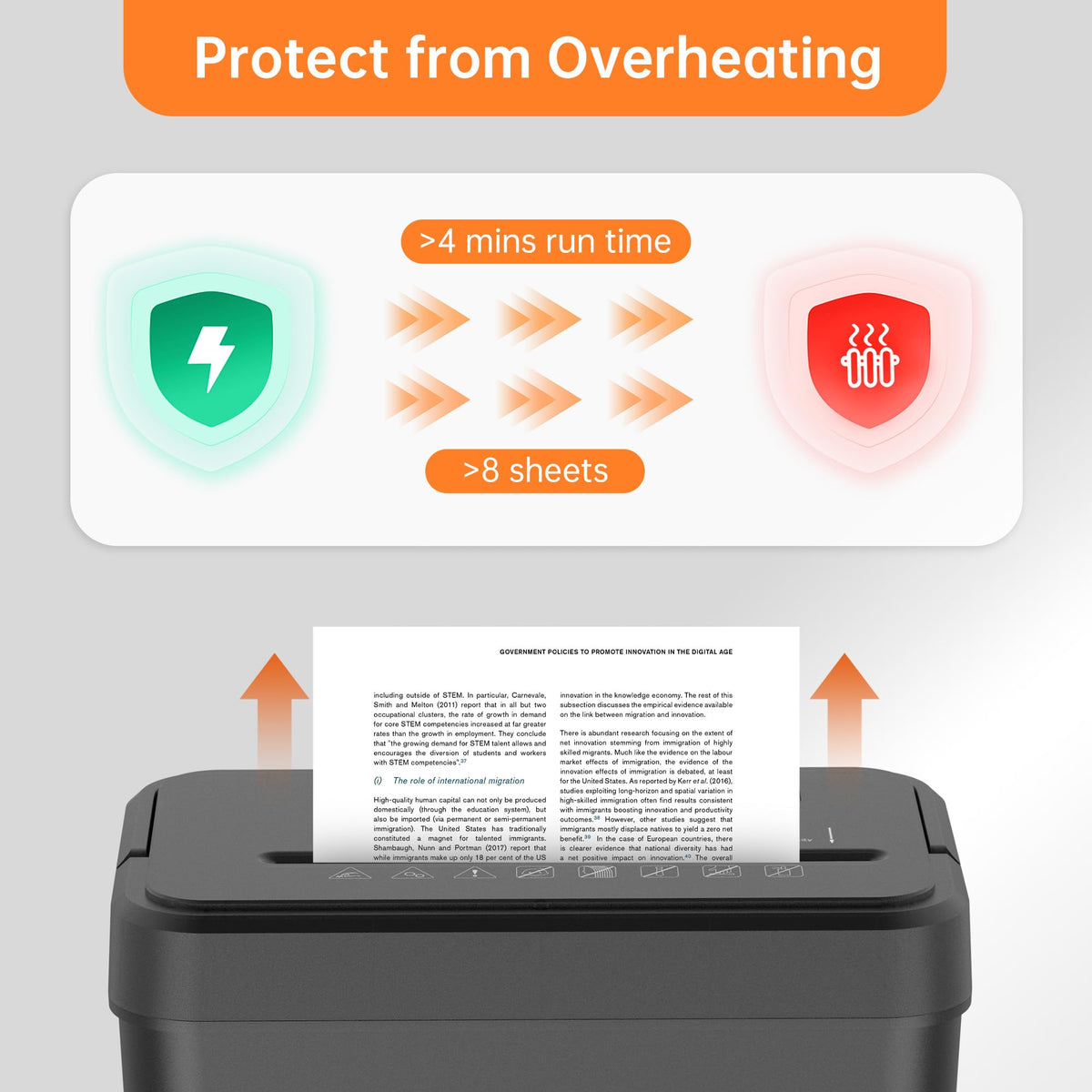 Locksworth 16-Sheet Cross Cut Paper Shredder, 6 Gallon Heavy Duty Commercial Shredder for Home Office, P-4 High Security Shredders for Paper/CD/Credit Card/Staple/Clip, 60 Mins Continuous Running
