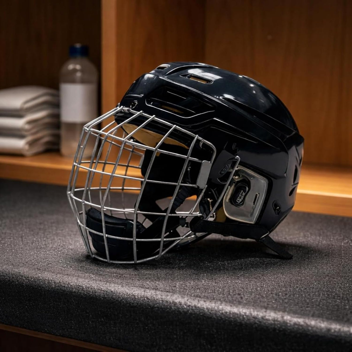 Colaxi Ice Hockey Helmet with Cage Headgear Hockey Helmet Face Guard Steel Cage and Ear Guards PP Outer Shell with EVA Lining Secure Fit and Suitable for Games Training
