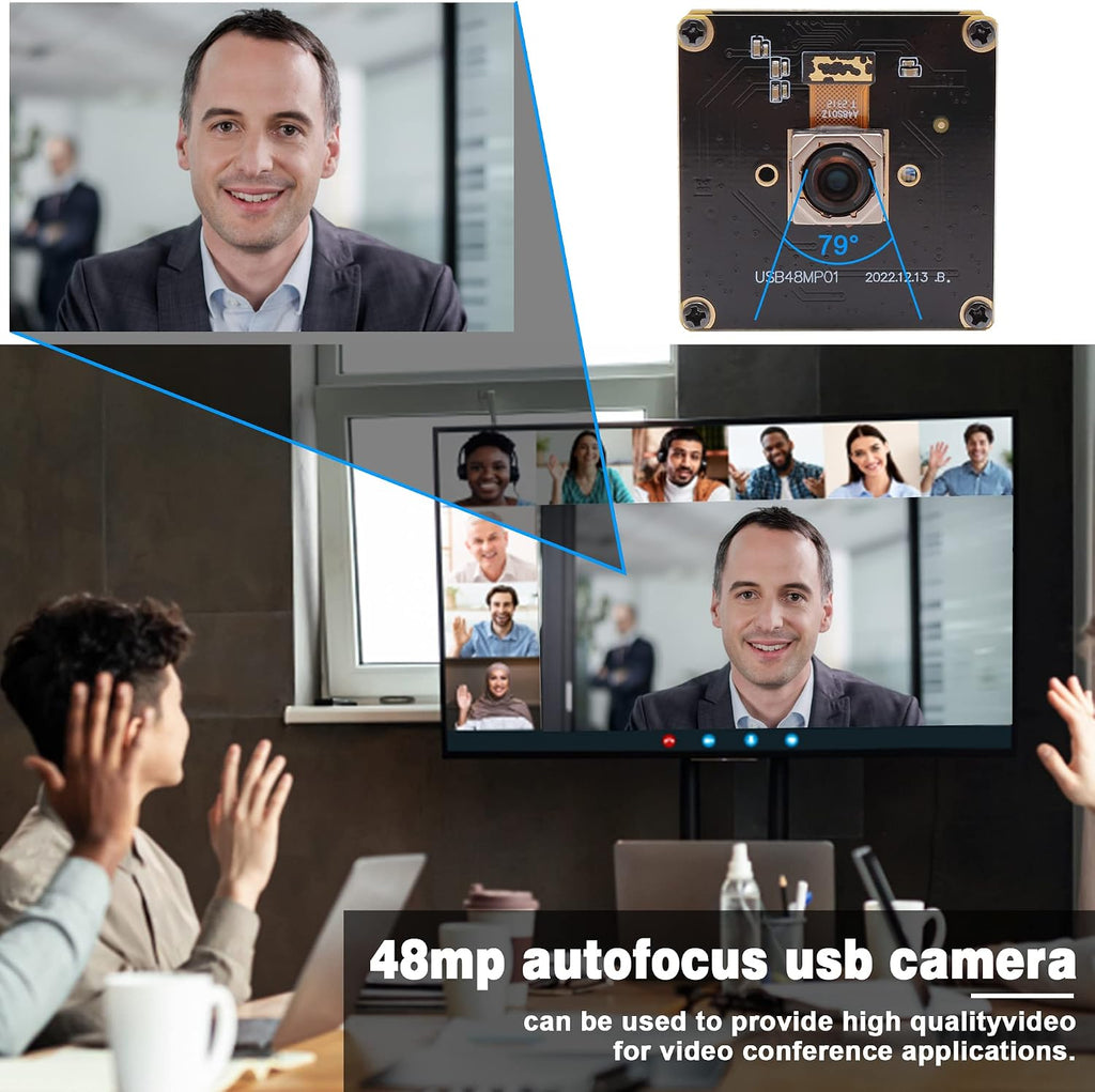 48MP Autofocus USB Camera Module 8000X6000 Ultra HD 8K UVC Industrial Webcam Camera Module for Photography Document Scan Inspection