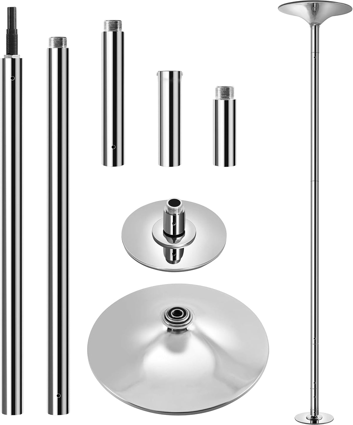 Yaheetech 45mm Portable Spinning & Static Pole Dance Pole for Home