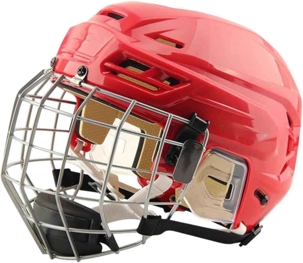 harayaa Hockey Helmet with Facemask Roller Skating Helmet Ice Skate Helmet Speed Skate Helmet with Polyethylene Shell and Thick Iron Mesh