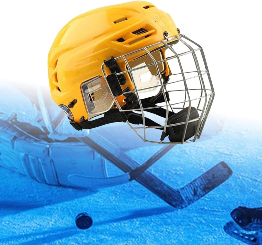 Hockey Helmet with Facemask Sturdy Polyethylene Shell Roller Skating Helmet Breathable Design Suitable for Training Competition