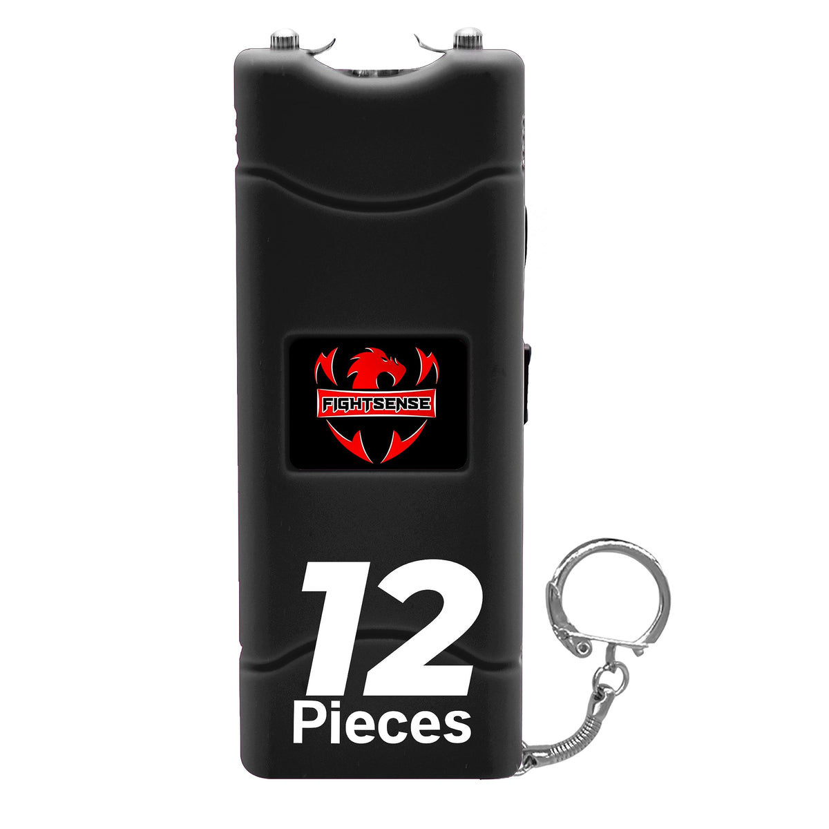 FIGHTSENSE (12 pcs) Wholesale Bulk Stun Gun Flashlight for Men and Women self Defense Device, Rechargeable Stun Gun, Nylon Holsters