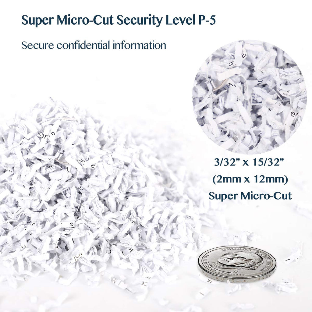 WOLVERINE SD9112 P5 Micro Cut Paper Shredder,10 Sheet,60Min,6 Gal, White