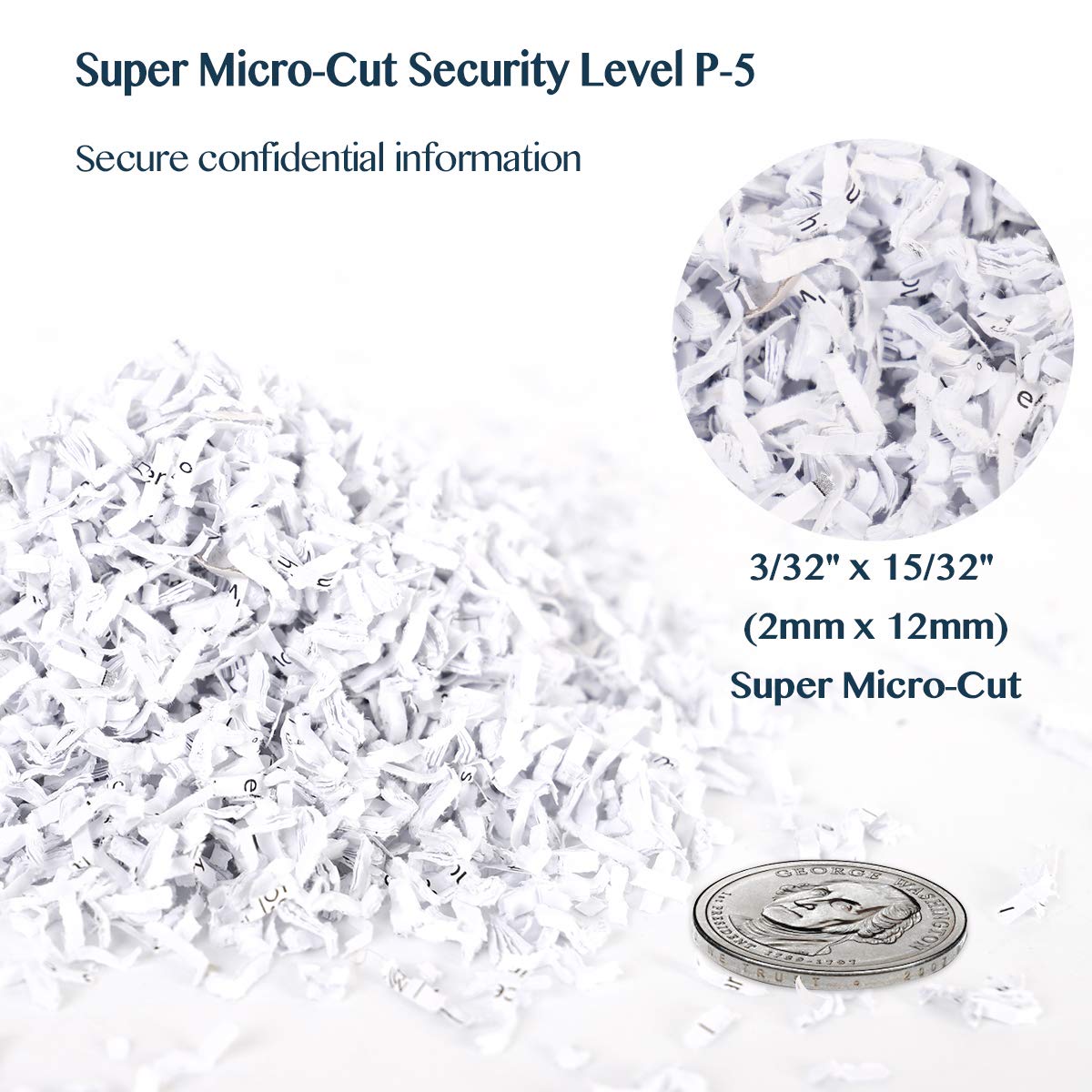 WOLVERINE SD9112 P5 Micro Cut Paper Shredder,10 Sheet,60Min,6 Gal, White