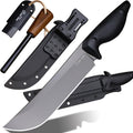 BA-KOR 5MM (9CR18MOV) steel 12.8'' full tang Hunting knife +K sheathing &5.9" cerium igniter can be used outdoors for outdoor hunting, camping, obstacle clearing, wood chopping, BBQ, fishing, kitchen cutting, EDC tools, gifts (G10 Black-C, Inches, 12.8)