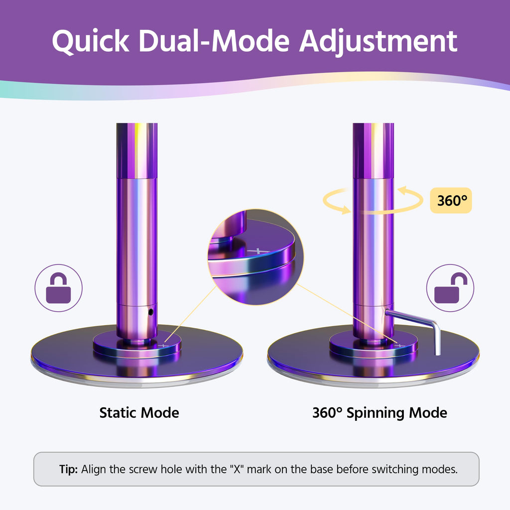 Yaheetech 45mm Portable Spinning & Static Pole Dance Pole for Home