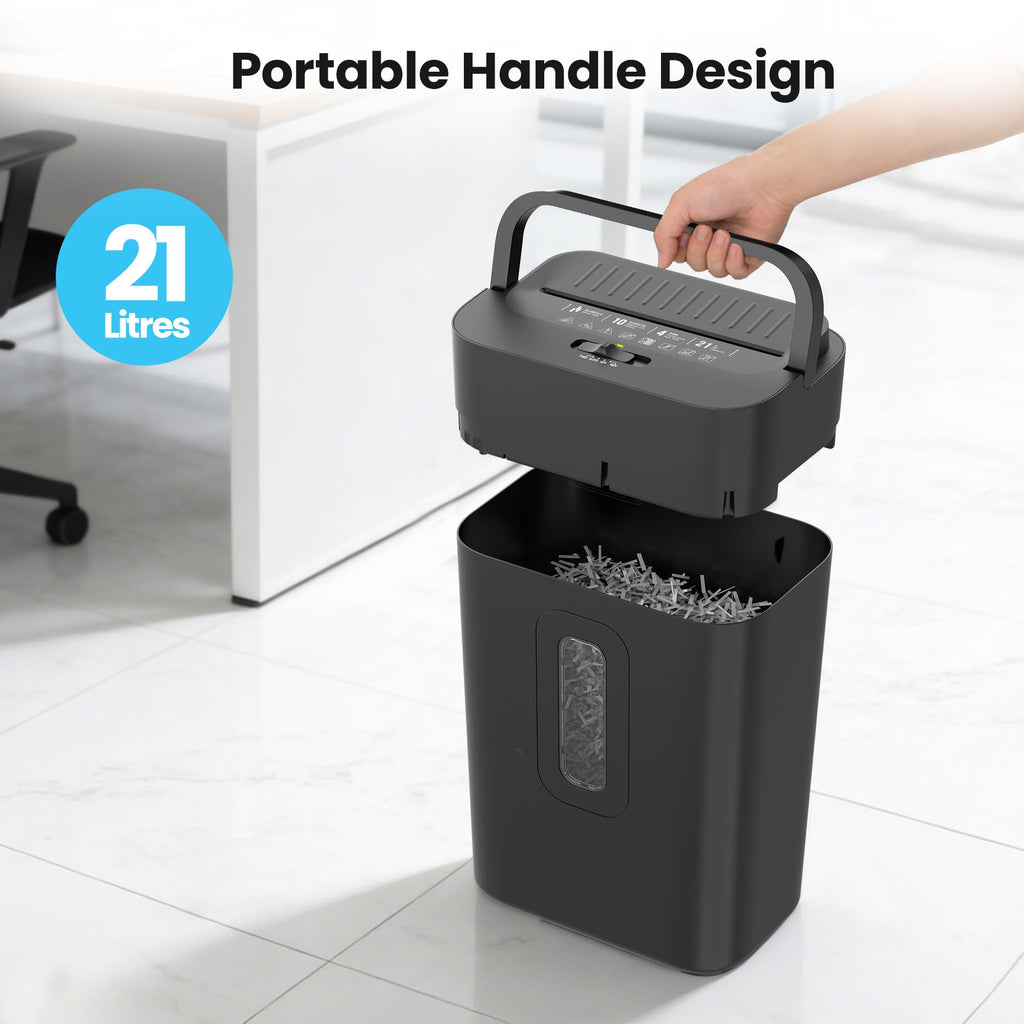 Locksworth 16-Sheet Cross Cut Paper Shredder, 6 Gallon Heavy Duty Commercial Shredder for Home Office, P-4 High Security Shredders for Paper/CD/Credit Card/Staple/Clip, 60 Mins Continuous Running