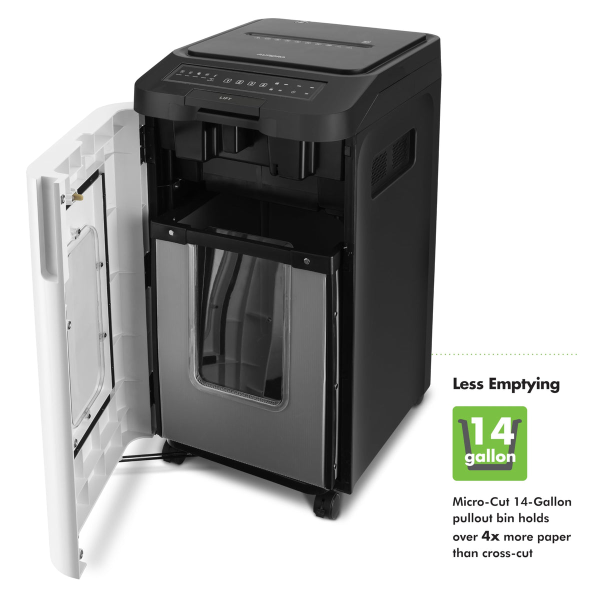 Aurora Professional Grade 12-Sheet Micro-Cut Paper and CD/Credit Card Shredder/ 60 Minutes Continuous Run Time, White/Gray