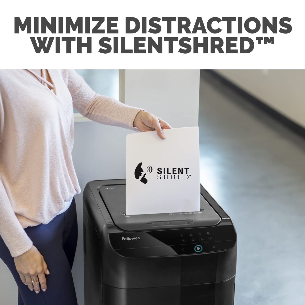 Fellowes AutoMax Micro-Cut 100M Commercial Office Auto Feed 2-in-1 Paper Shredder with 100-Sheet Capacity, Black