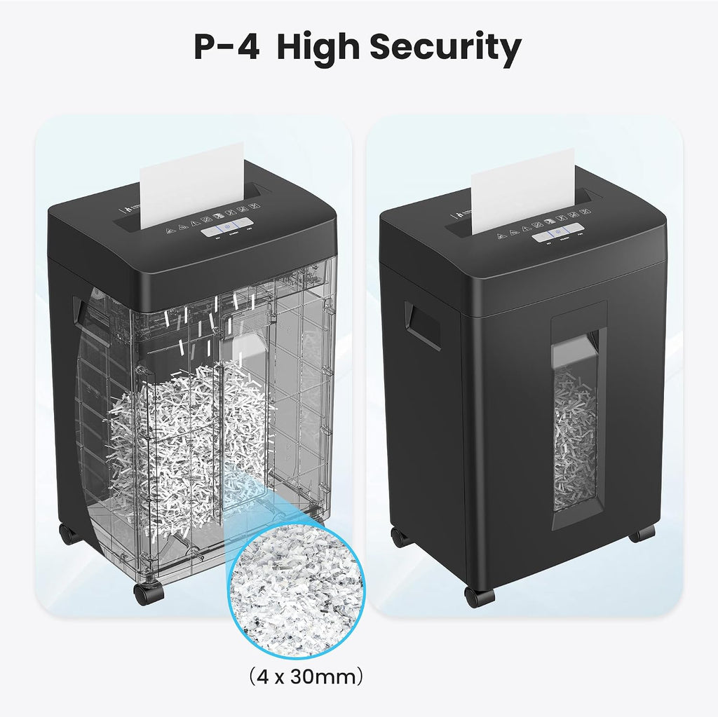 Locksworth 16-Sheet Cross Cut Paper Shredder, 6 Gallon Heavy Duty Commercial Shredder for Home Office, P-4 High Security Shredders for Paper/CD/Credit Card/Staple/Clip, 60 Mins Continuous Running