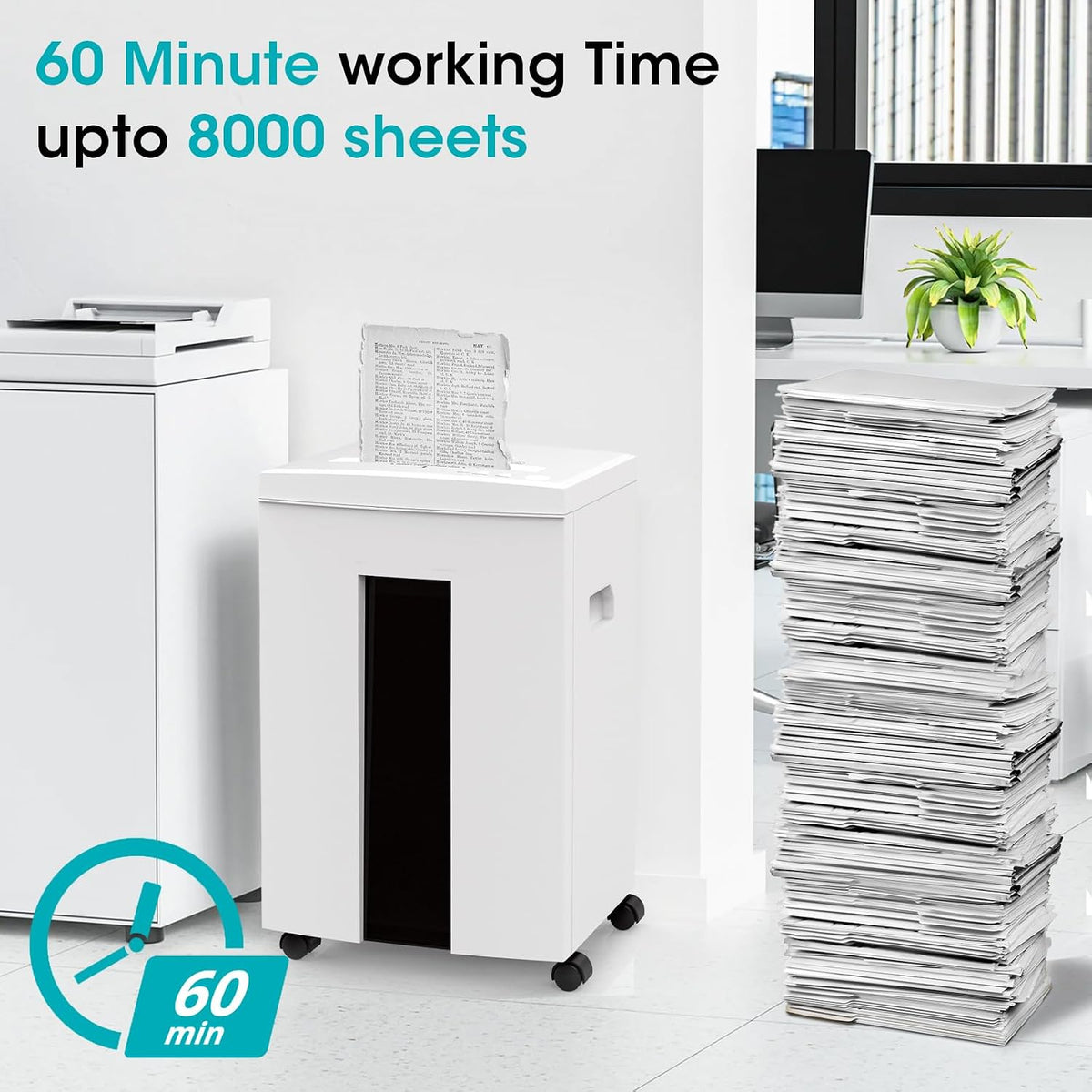 WOLVERINE SD9113 P4 Cross Cut Paper Shredder, Quiet,18 Sheet, 60 Min, White
