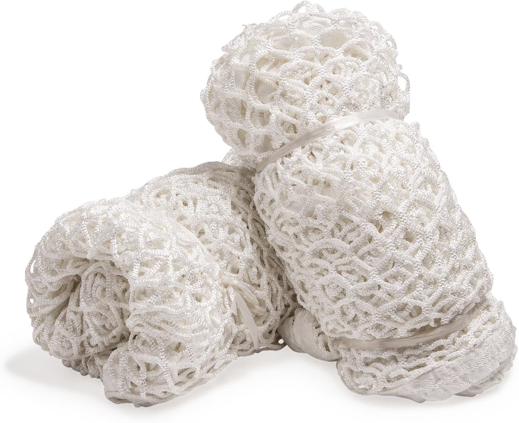 Champion Sports Lacrosse Goal Net - 6mm Official Size White Nylon Net Replacement (Pack of 2)