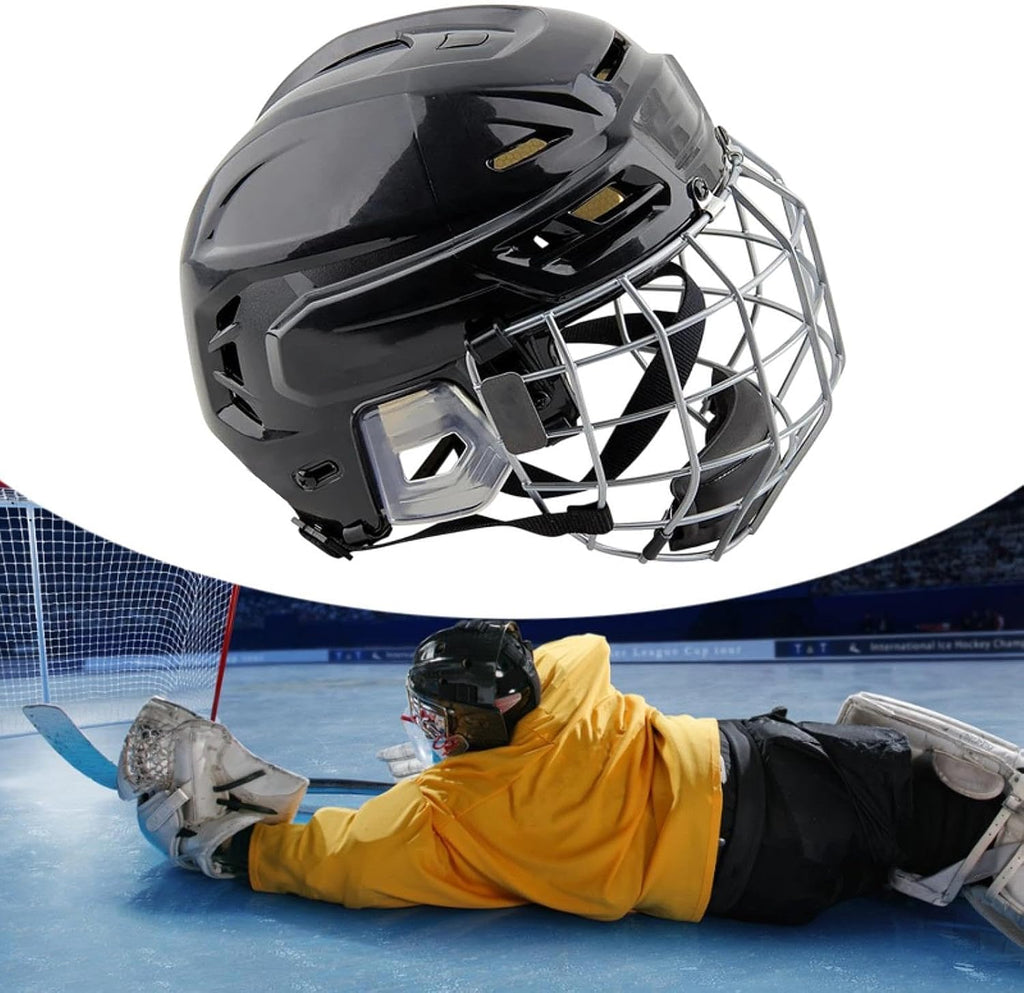 Hockey Helmet Sport Equipment Training Competition Sturdy Professional Adjustable Breathable Ice Skate Helmet with Facemask