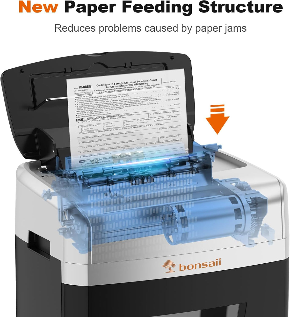 Bonsaii 120-Sheet Autofeed Micro-Cut 30-Min Run Heavy Duty Paper Shredder