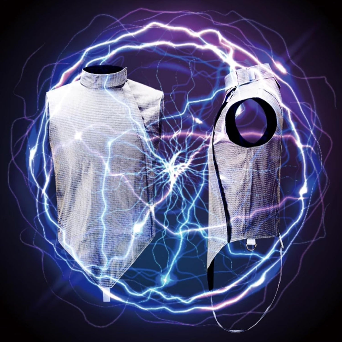 Fencing Electric Foil Jacket, Foil Metal Vest, Electric Foil Lame, Sleeveless Fencing Suit, Washable Fencing Metal Clothing, Adults and Children, Right Hand(38)