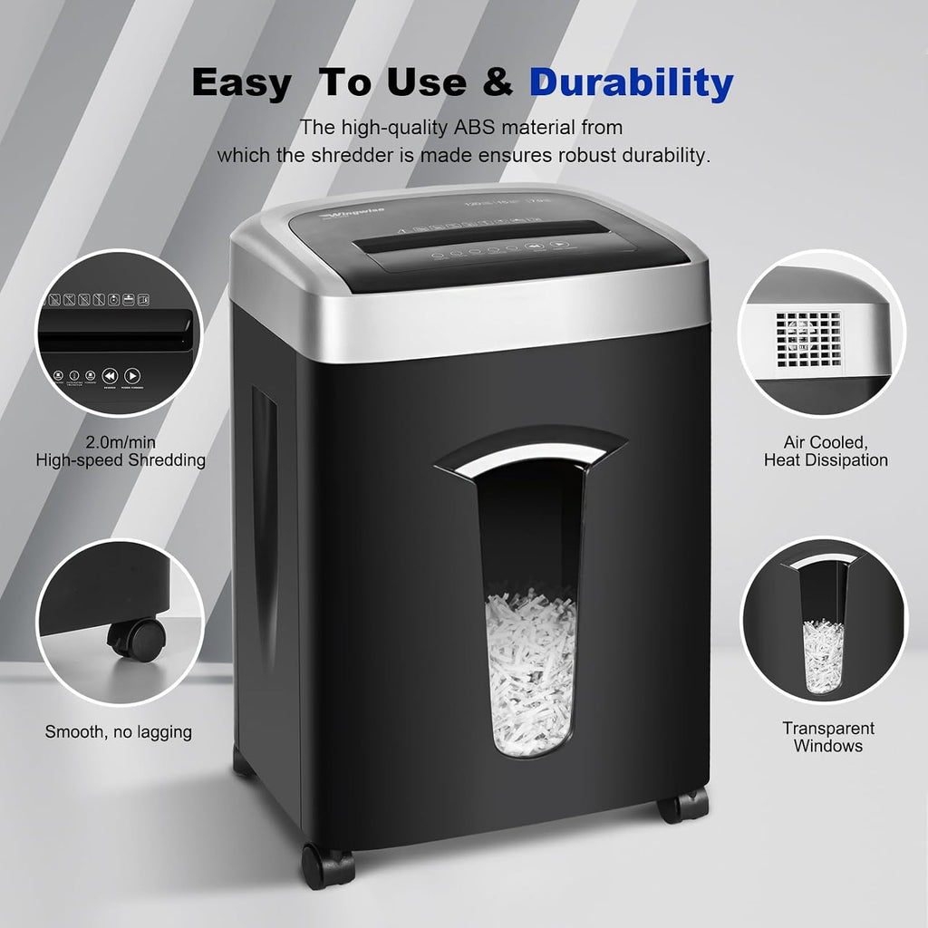 Wingwise 15 Sheets Paper Shredder Heavy Duty for Home Office