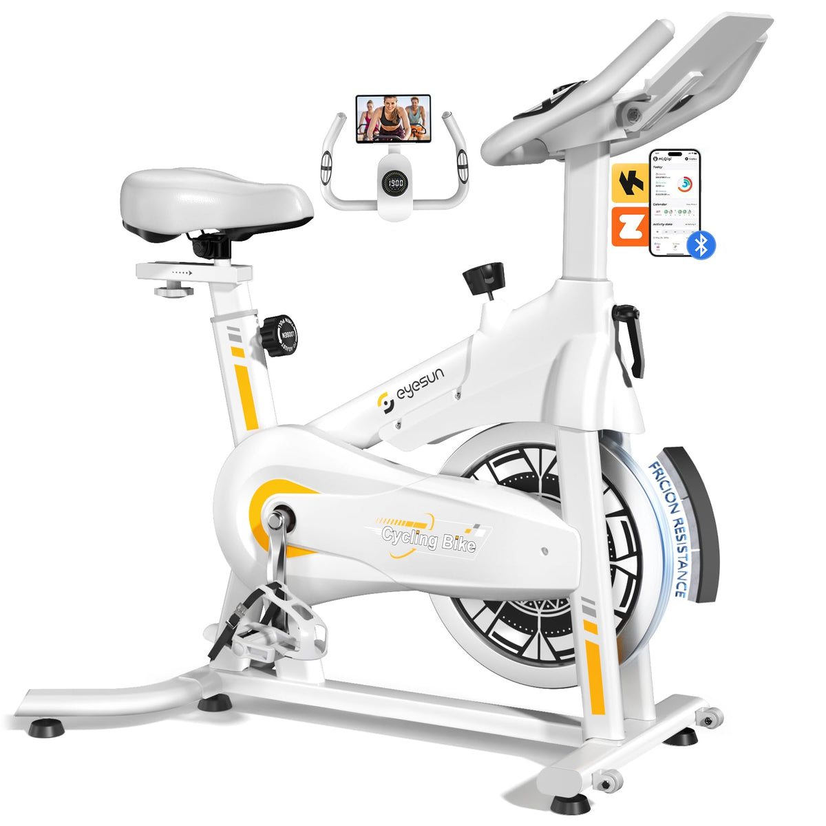 Exercise Bikes for Home,Spin Bike with Adjustable Magnetic,Brake Pad Resistance Silent Belt Drive,350lbs/300lbs Weight Capacity &Upgraded Version Seat for Home Cardio&Weight Loss(QM-530W)