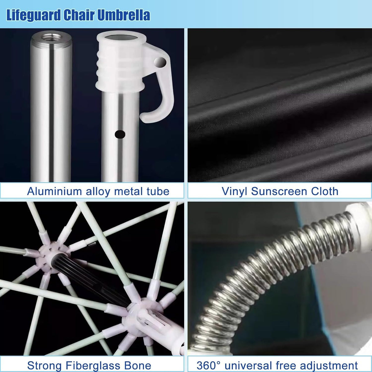 Competition Referee Stand Chair Outdoor, High Lifeguard Chair with Umbrella/Comfortable Seat, Floor Standing Heavy Duty Lifesaving Observation Chair for Gymnasiums(1.2m/3.9ft/47in)