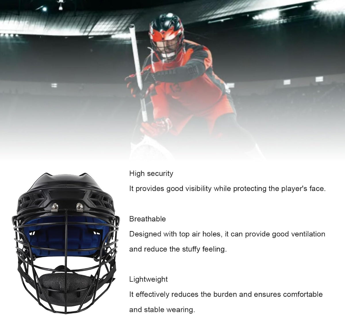 Changor Hockey Helmet Lightweight Protective Equipment for Face Safety
