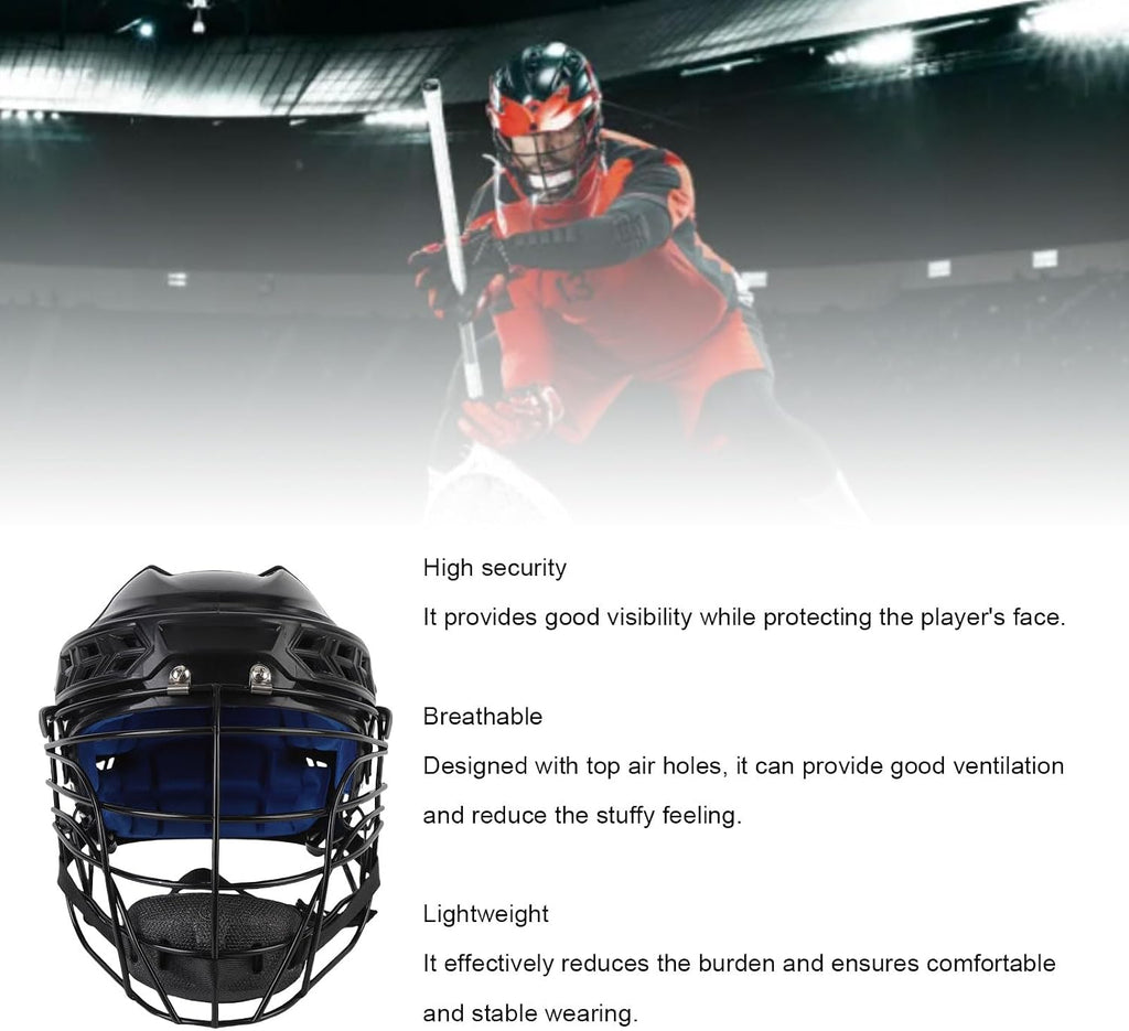 Jiawu Hockey Helmet Combo with Cage, Ventilation & Adjustable Chin Straps, EVA Foam Padding, Reduces Impact and Protects Helmets, Fits for Youth, Adult, High School and College