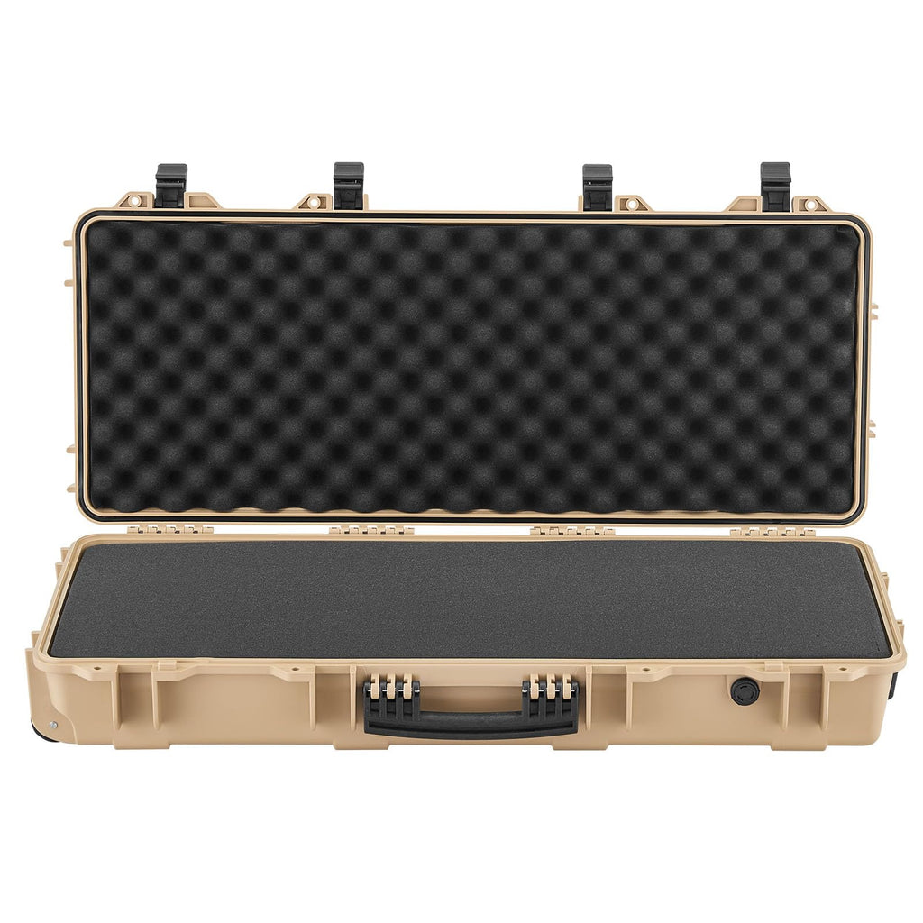VEVOR Rifle Case, Rifle Hard Case with 4 Layers Fully-protective Foams, Lockable Hard Gun Case with Wheels, IP67 Waterproof & Crushproof, for Rifles or Shotguns