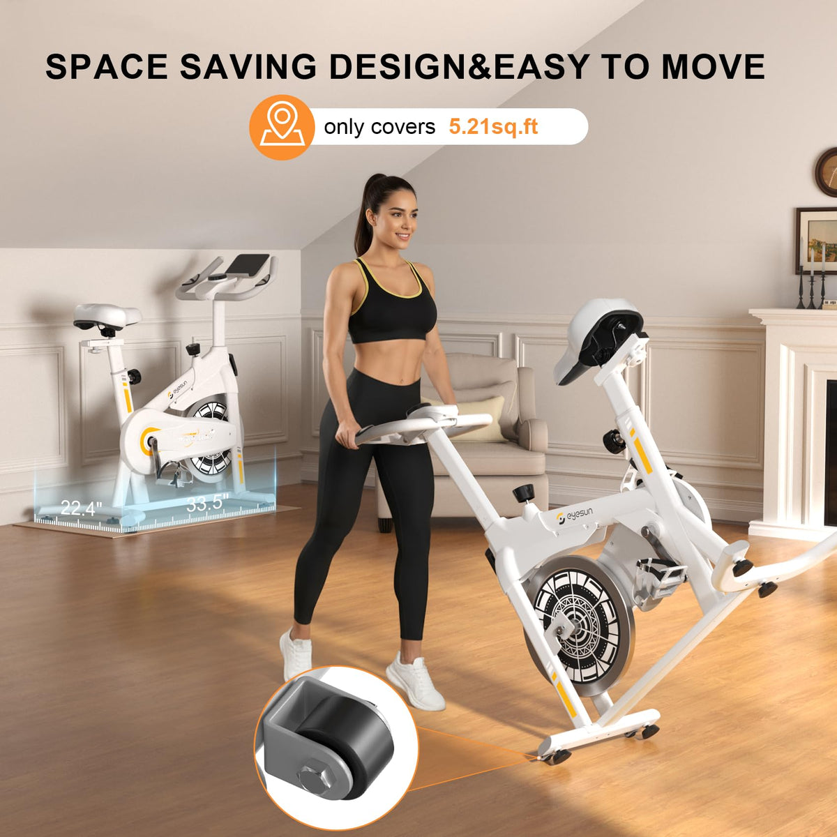 Exercise Bikes for Home,Spin Bike with Adjustable Magnetic,Brake Pad Resistance Silent Belt Drive,350lbs/300lbs Weight Capacity &Upgraded Version Seat for Home Cardio&Weight Loss(QM-530W)