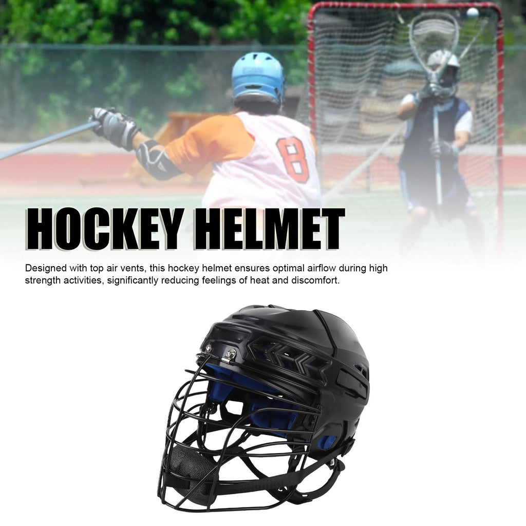 Jiawu Hockey Helmet Combo with Cage, Ventilation & Adjustable Chin Straps, EVA Foam Padding, Reduces Impact and Protects Helmets, Fits for Youth, Adult, High School and College