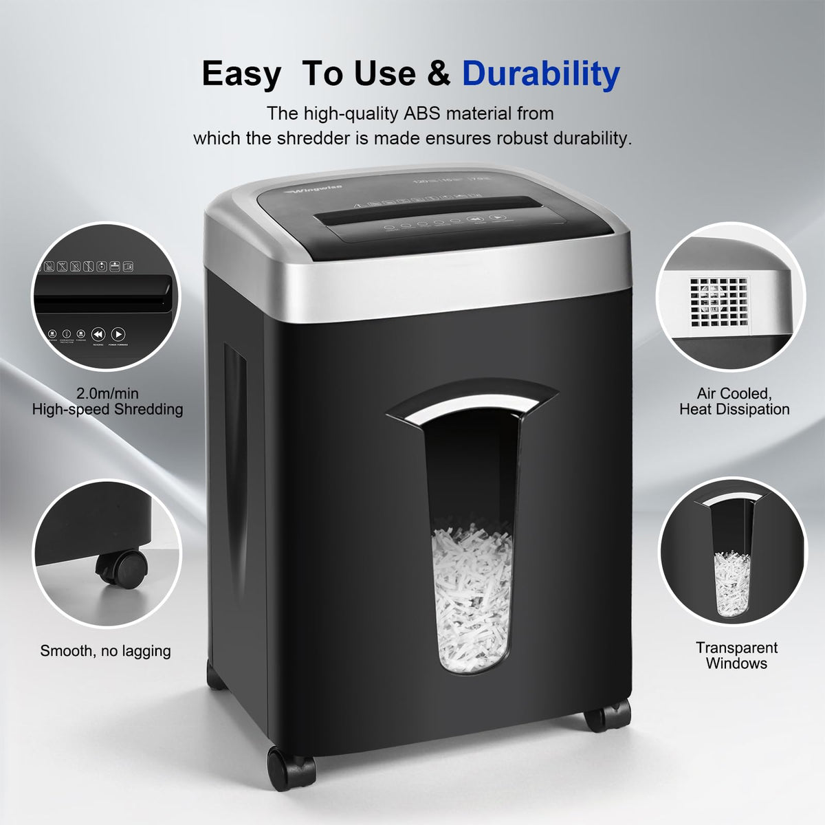 Wingwise 15 Sheets Paper Shredder Heavy Duty for Home Office
