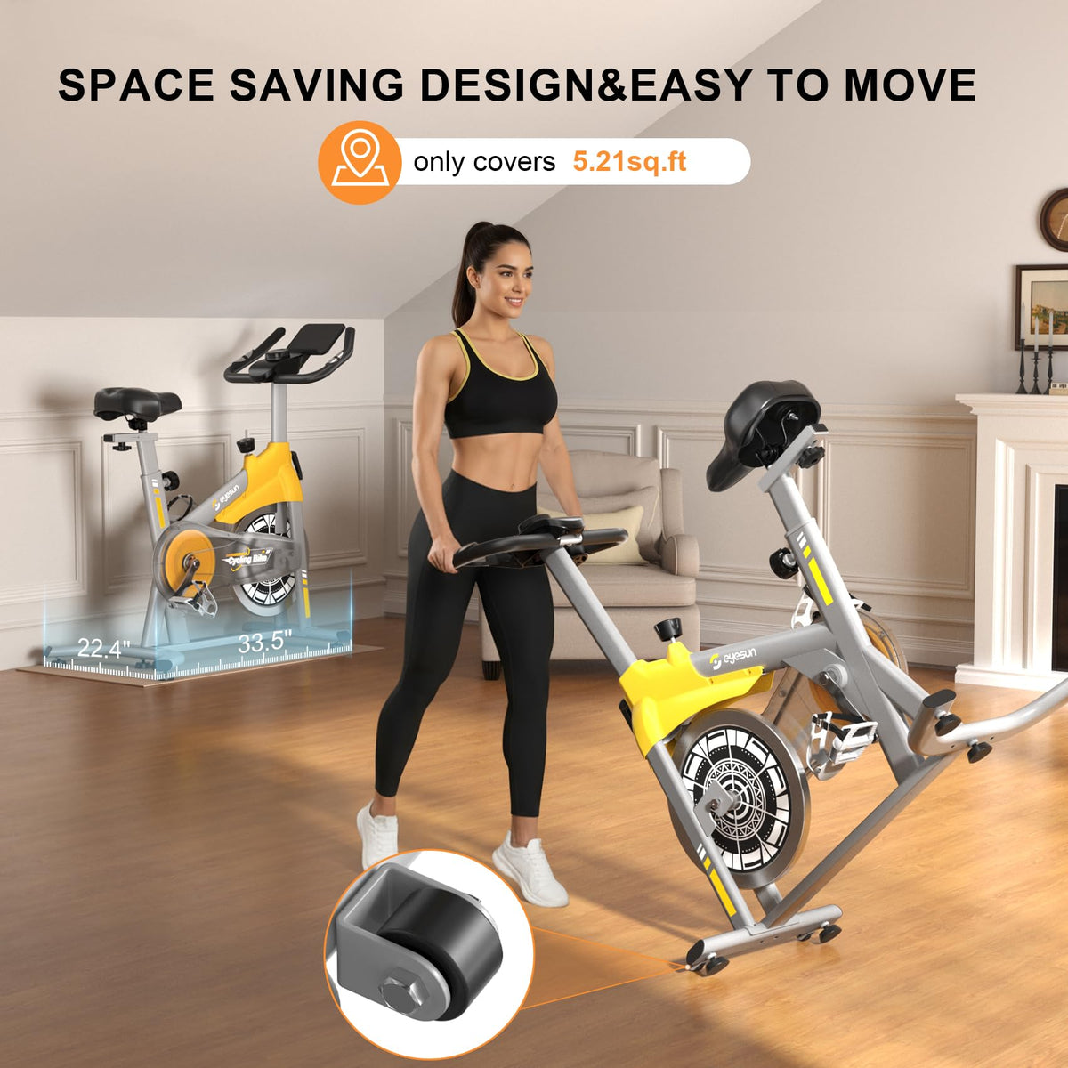 Exercise Bikes for Home,Spin Bike with Adjustable Magnetic,Brake Pad Resistance Silent Belt Drive,350lbs/300lbs Weight Capacity &Upgraded Version Seat for Home Cardio&Weight Loss(QM-530W)