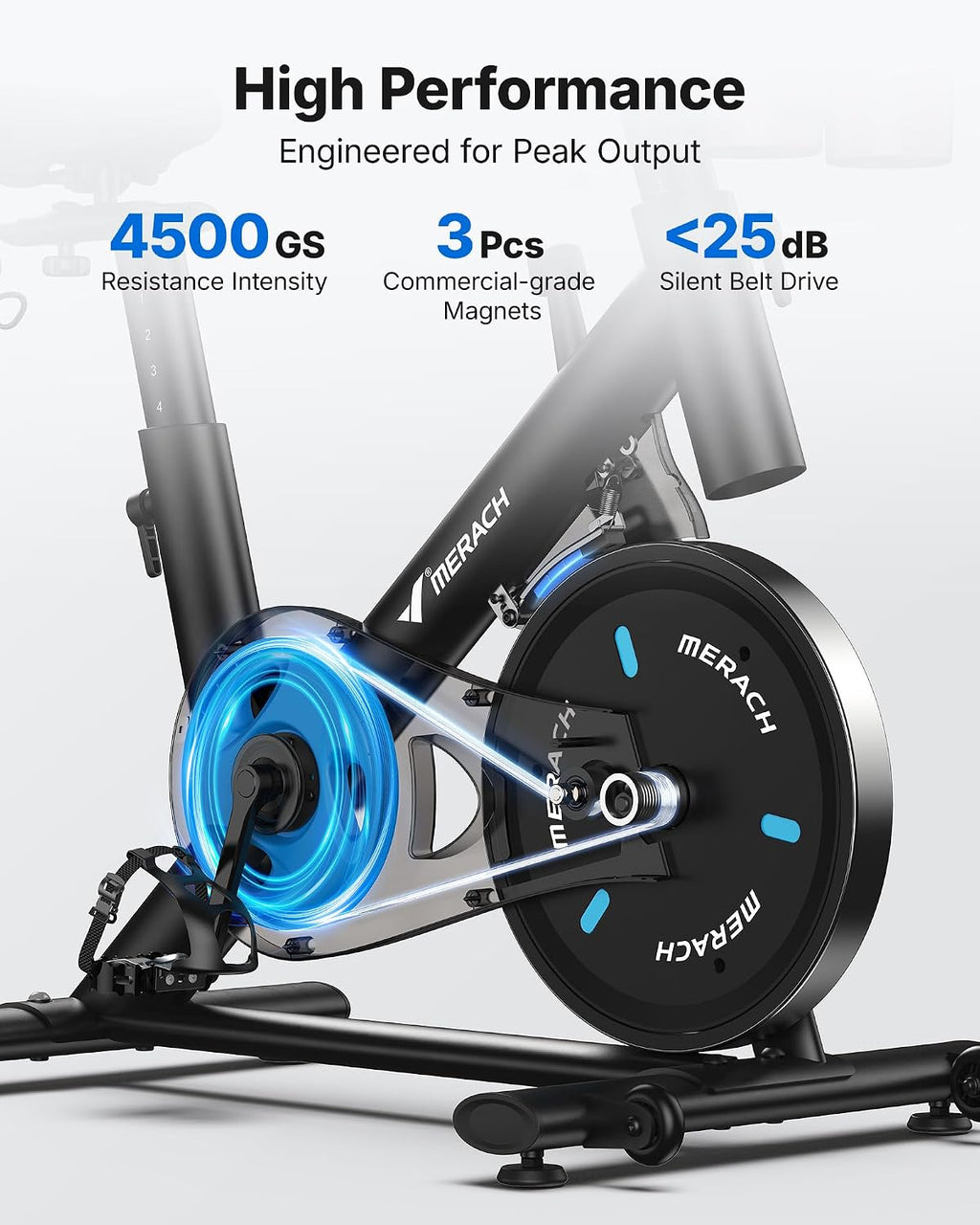 MERACH Exercise Bike with Screen, Rotatable HD Display, Magnetic Resistance