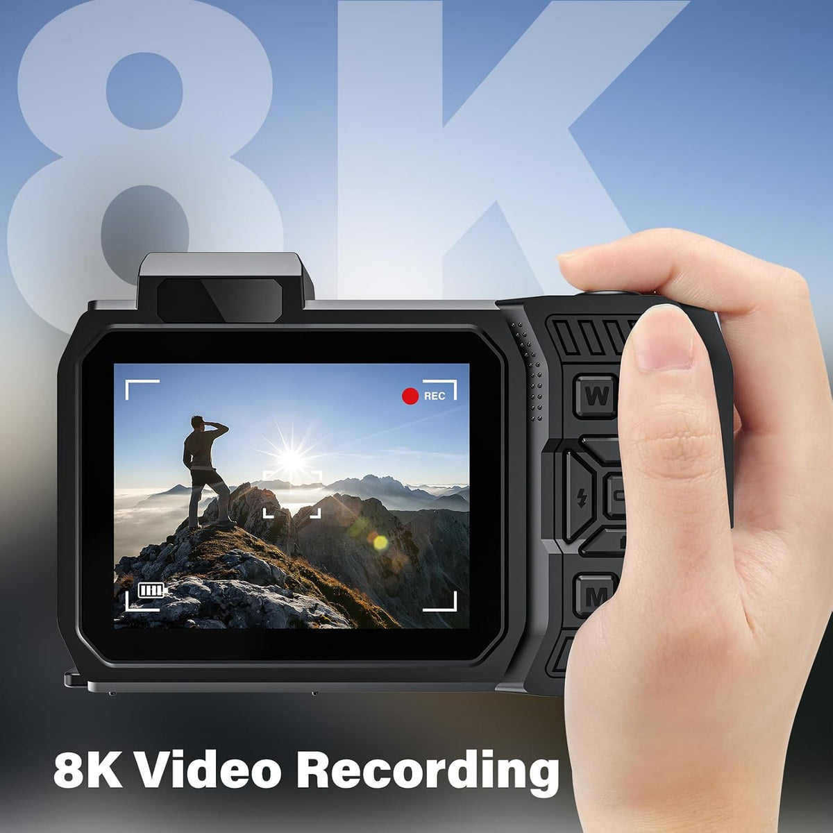 8K Underwater Camera, 33FT Waterproof Camera, 70MP WiFi Dual-Screen, Rugged