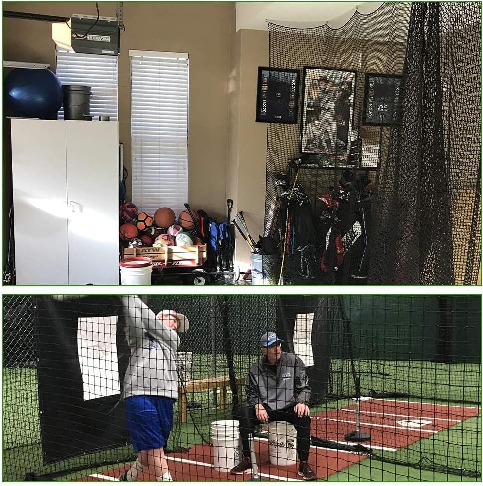 Baseball Softball Backstop Nets, Heavy Duty Sports Netting Barrier #18 Baseball Netting 10'x10'/10'x20'/15'x15'â¦