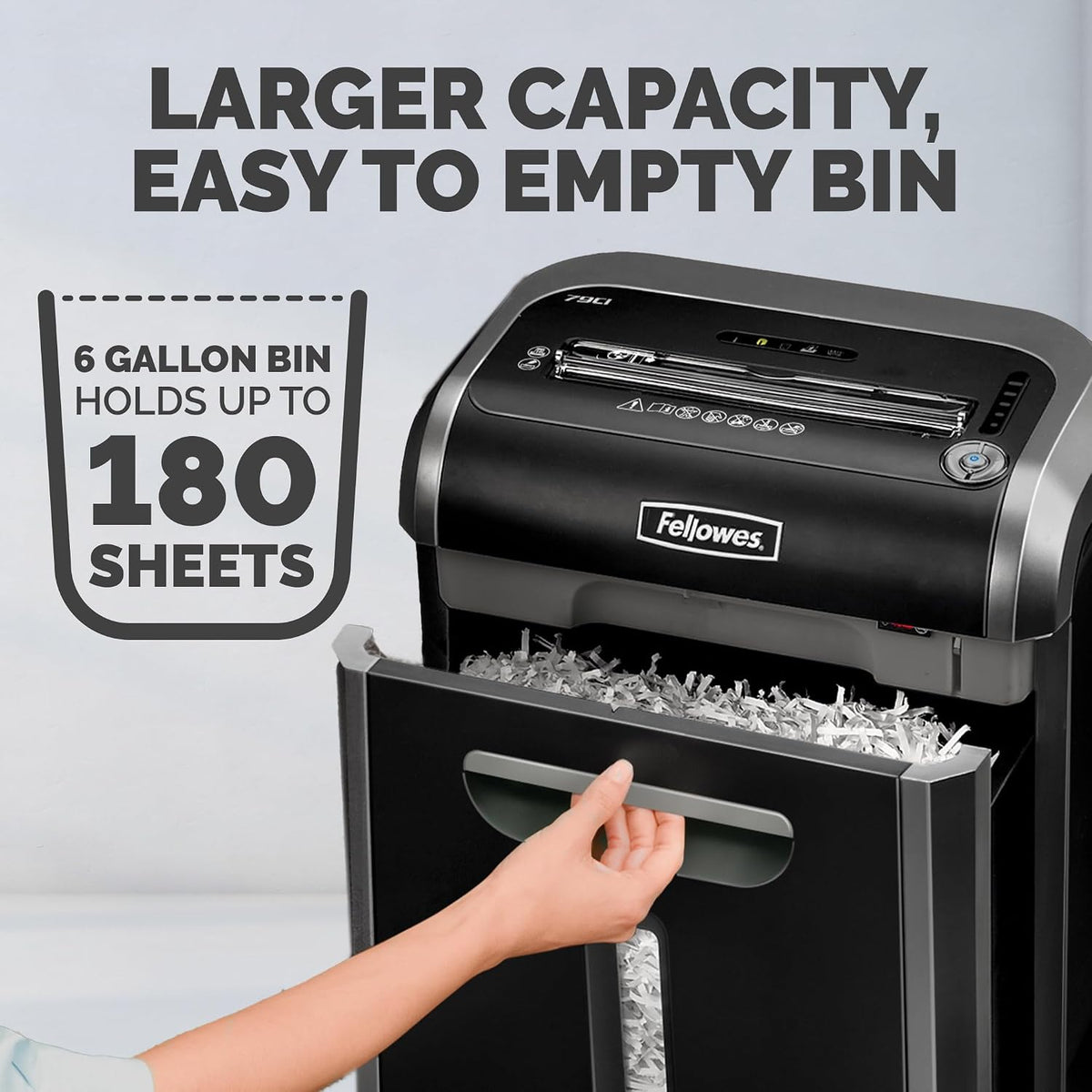 Fellowes âPowershred 79Ci 16-Sheet 100% Jam-Proof Heavy Duty Crosscut Paper Shredder Machine for Office and Home, Black/Dark Silver 3227919